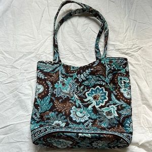 Vera Bradley blue and brown paisley shoulder bag